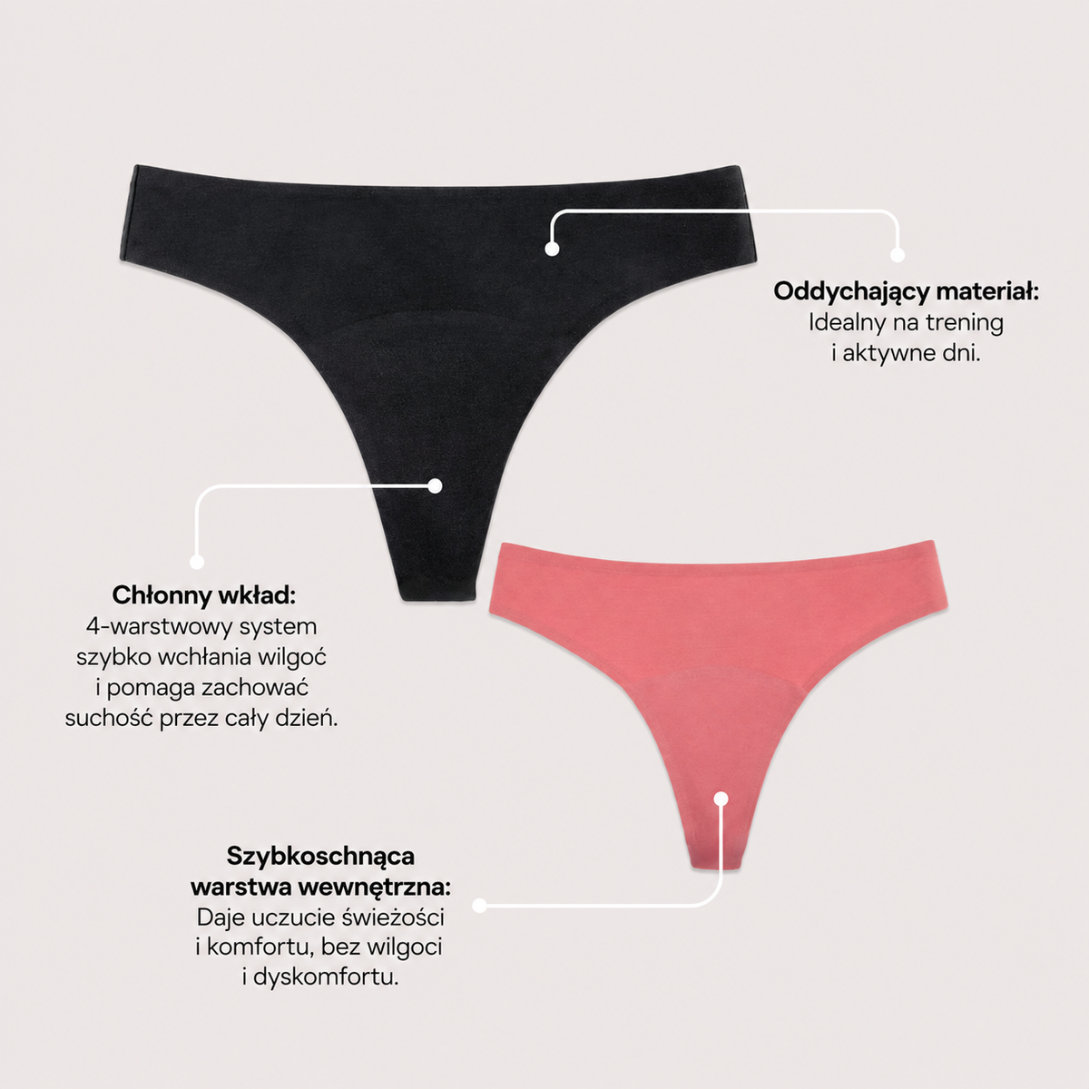 Bezešvá tanga při inkontinenci